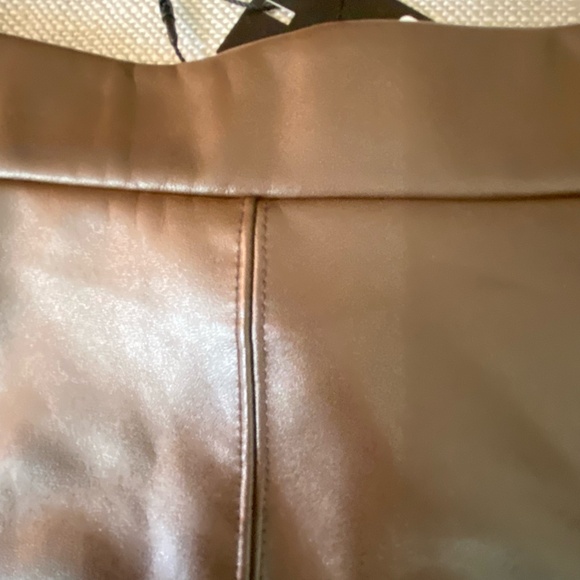 Mexx Bronze Pull Up Faux Leather Style Casual Office Skirt- Sz-S - Picture 4 of 16